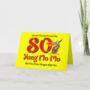 Yung No Mo 80th Birthday Card