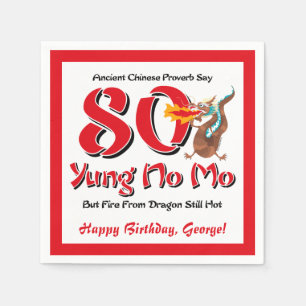 Yung No Mo 80th Birthday Napkin