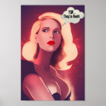 "Yup, they're real" Funny Pop Art Canvas Poster<br><div class="desc">Funny, Fun and festive art print. Add some comic relief to your home or office with this funny Pop Art Canvas featuring an illustration of big breasts. Beautiful blonde woman thinking. Funny meme poster. Perfect for brightening up any space with its vibrant colours and humourous artwork. Available for purchase online...</div>