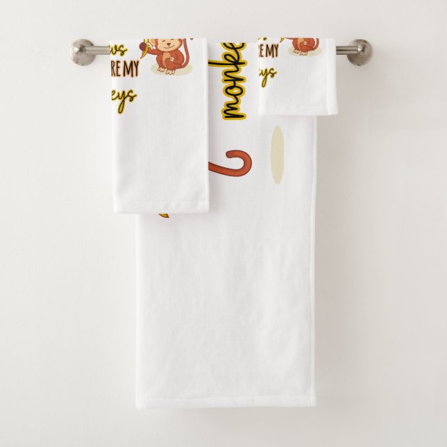 Yup! This is My Circus These Are My Two Monkeys Bath Towel Set (Insitu)