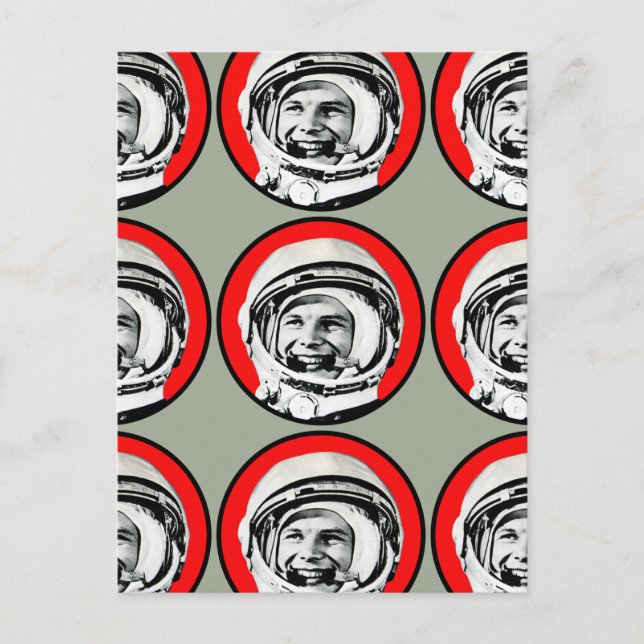 Yuri Gagarin - Soviet Hero & Cosmonaut Postcard (Front)