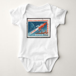 Yuri Gagarin Vostok 1 is 1st Man in Space Baby Bodysuit