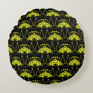 Yurt Living In Nature Round Cushion