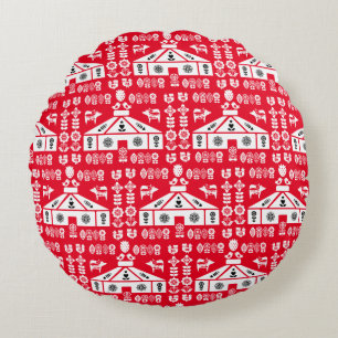 Yurt Living In Nature Round Cushion