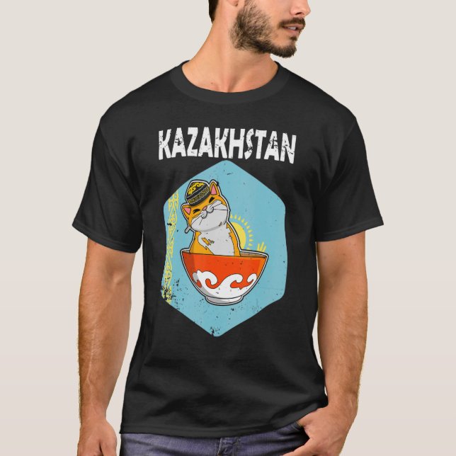 Yurta Republic of Kazakhstan Qazaqstan Kazakh flag T-Shirt (Front)