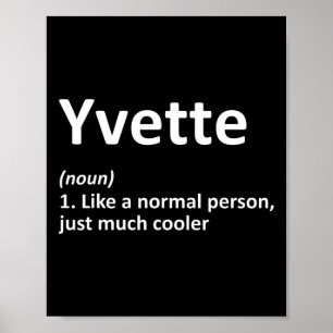 Yvette Definition Personalised Name Funny Birthday Poster
