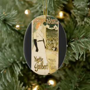 Yvette Guilbert by Theophile Alexandre Steinlen Ceramic Tree Decoration