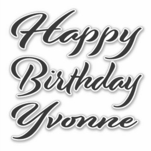 Yvonne Name Vorname black Sticker Geburtstag