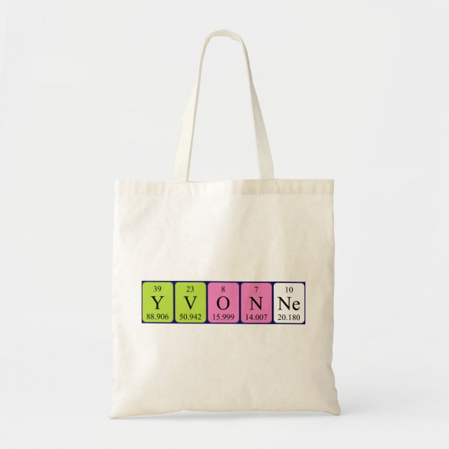 Yvonne periodic table name tote bag (Front)