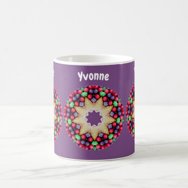 YVONNE ~ Personalised Easter Candy Pattern Coffee  Mug (Center)
