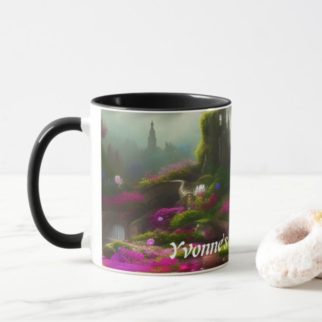 Yvonne's Morning Tea Personalised Customisable Mug (With Donut)