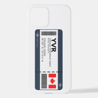 YVR Vancouver Boarding Pass - Canada Ticket iPhone 12 Case