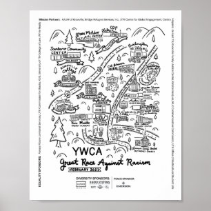 YWCA Great Race Against Racism Map Poster