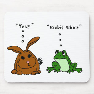 YY- Funny Rabbit and Frog Cartoon Mouse Pad