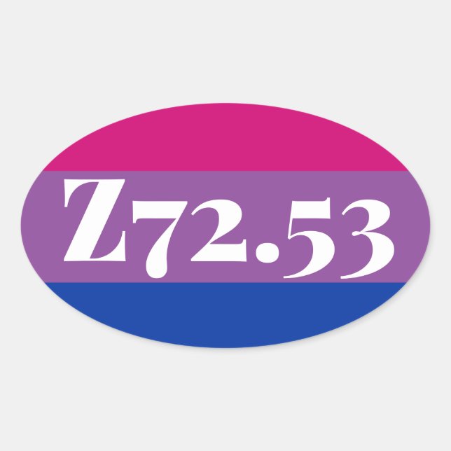 Z72.53: High Risk Bisexual Oval Sticker (Front)