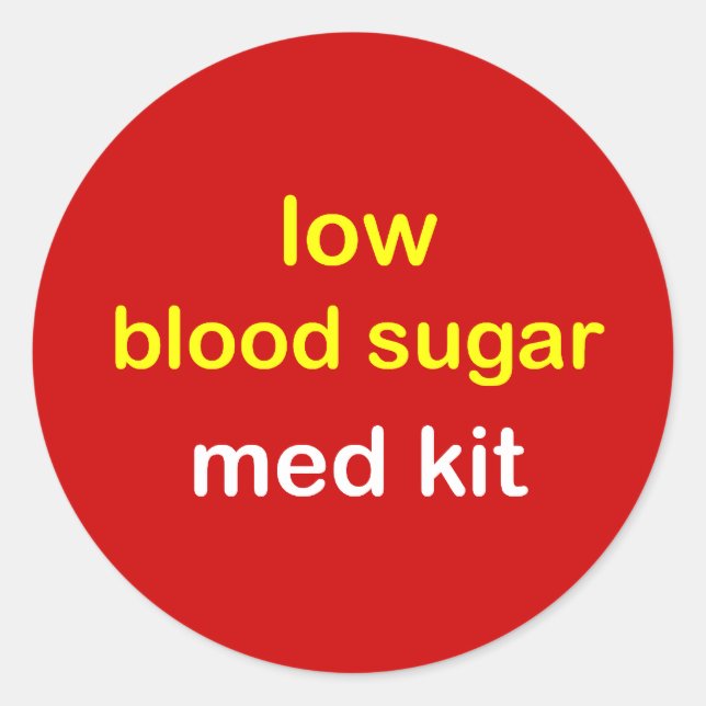 z7 - Low Blood Sugar KIT. Classic Round Sticker (Front)