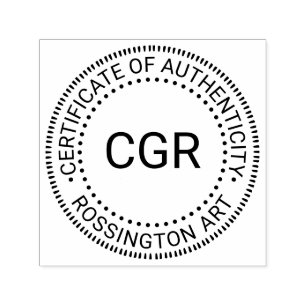 Z 3 Initial, Name “Certificate of Authenticity” Self-inking Stamp