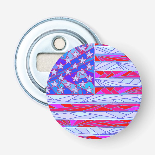 Z American Flag Red White And Blue USA Patriotic Bottle Opener (Front)