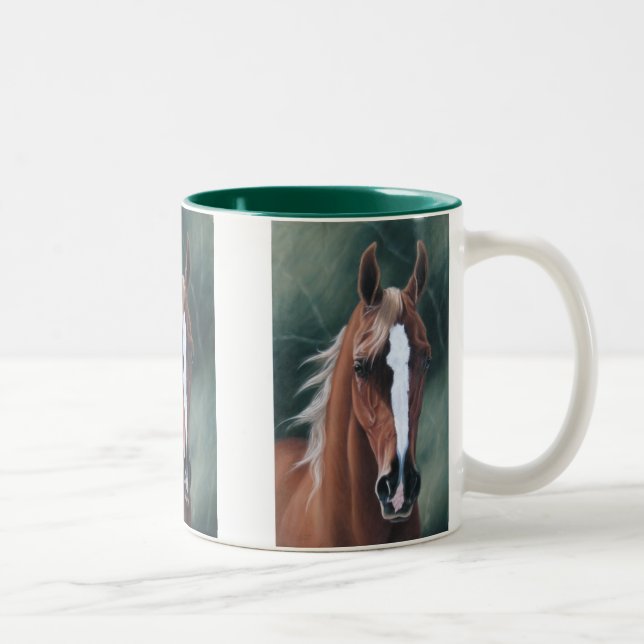 Z Arabian horse portrait Two-Tone Coffee Mug (Right)