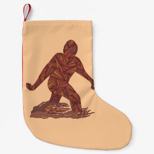 Z Bigfoot Walking Sasquatch Small Single Side Christmas Stocking