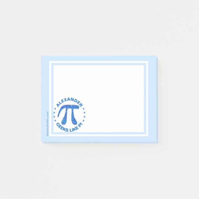 Z Blue Pi Symbol Math Geek Nerd Geeks Like Pi Post-it Notes (Front)