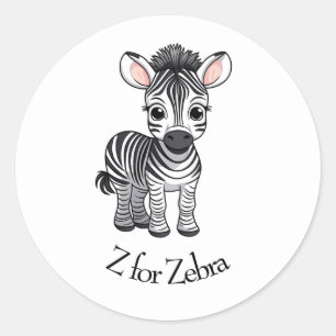 Z for Zebra Classic Round Sticker