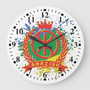 Z IMAZIGHEN ON AMAZIGH COLORS  LARGE CLOCK