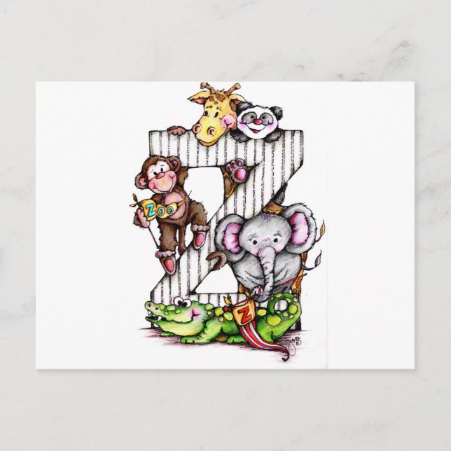 Z is for ZOO - Alphabet Art Postcard (Front)