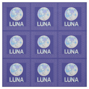 Z Luna The Full Moon Blue And Purple Space Geek Fabric