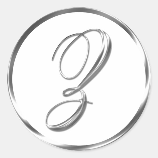 Z Monogram Faux Silver Envelope Or Favour Seal (Front)