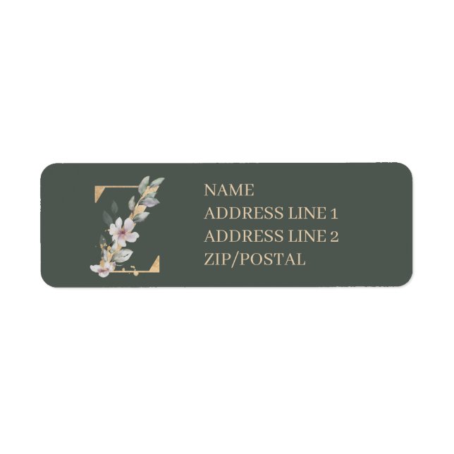 Z Monogram Floral Personalised (Front)