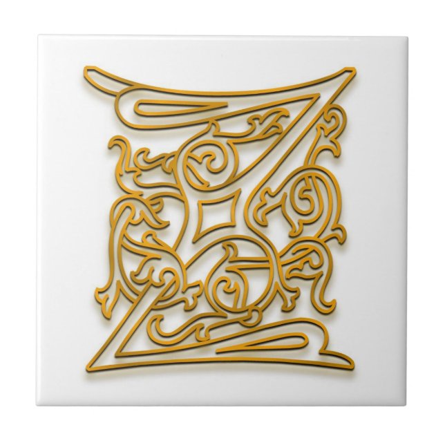 Z Monogram "Irish Gold" Ceramic Tile (Front)