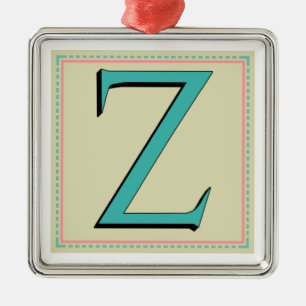 Z MONOGRAM LETTER METAL TREE DECORATION