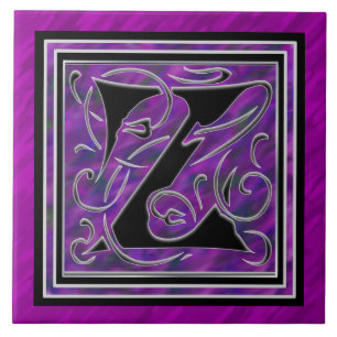 Z Monogram "Purple Waters" Ceramic Tiles