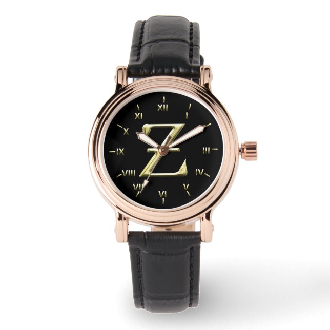 Z Monogrammed with Roman Numerals Watch (Front)