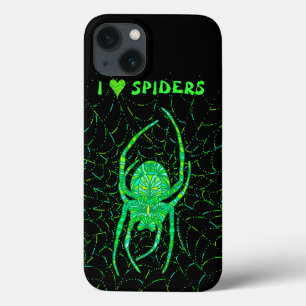 Z Neon Green Spider Spooky Arachnid Halloween Fun iPhone 13 Case