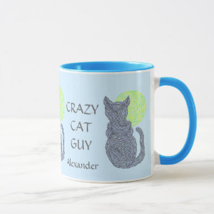Z Personalise This Fun Crazy Cat Guy Coffee Cup