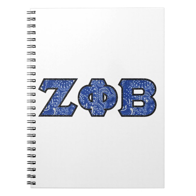 Z Phi B Bandanna Letters Notebook (Front)