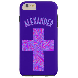 Z Purple Cross Christian Symbol Faith Religion Tough iPhone 6 Plus Case