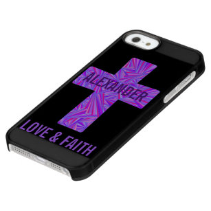 Z Purple Cross Christian Symbol Faith Religion Permafrost® iPhone SE/5/5s Case