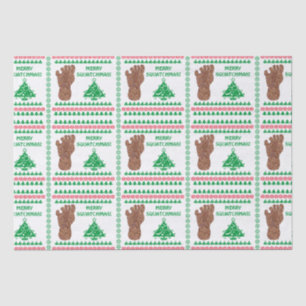 Z Sasquatch Track Merry Squatchmas Bigfoot Tissue Paper