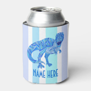 Z T-Rex Dinosaur Colourful Prehistoric Stripes Can Cooler