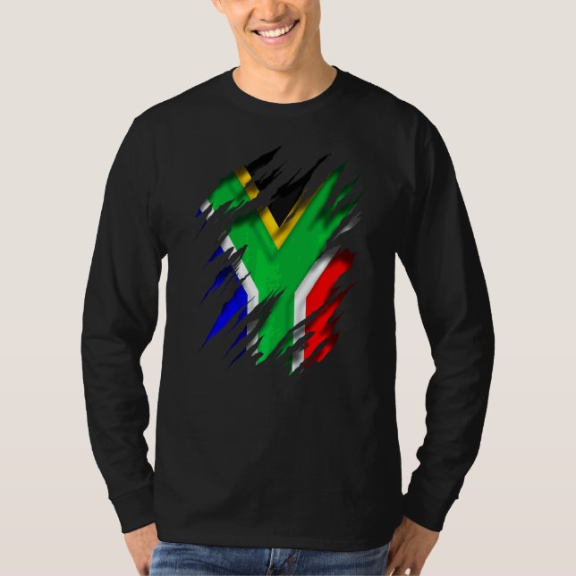 Za Zaf South African Flag Of South Africa T-Shirt (Front)