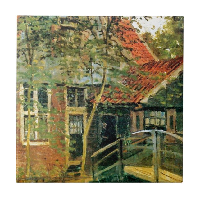 Zaandam, Little Bridge by Claude Monet Tile (Front)