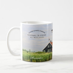 Zaanse Schans Windmill Watercolor Dutch Coffee Mug