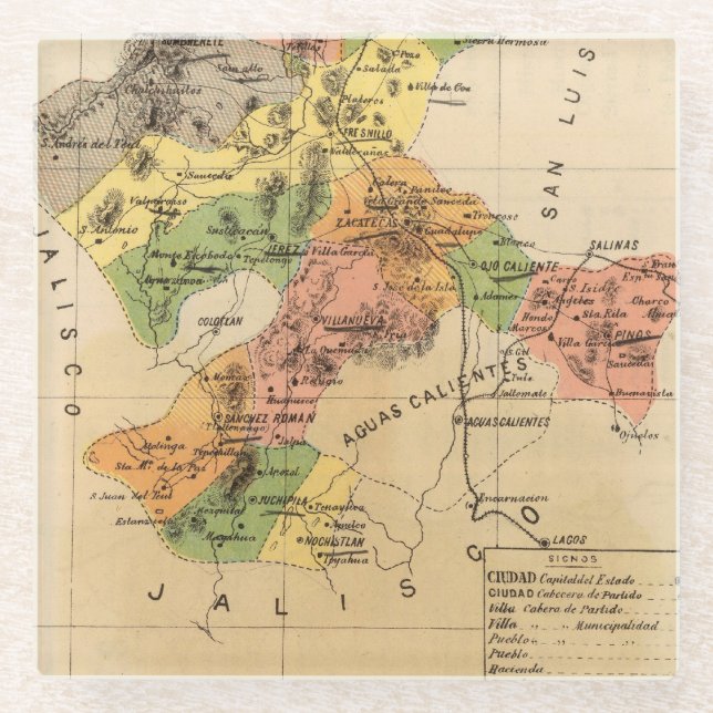 Zacatecas, Mexico Glass Coaster (Front)