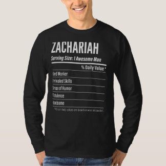 Zachariah Serving Size Nutrition Label Calories T-Shirt