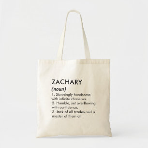 Zachary name, Editable name, Custom name Tote Bag