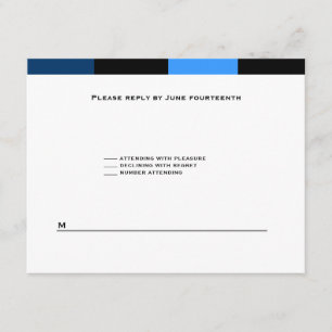 Zachary Royal Blue Navy Blue RSVP Card