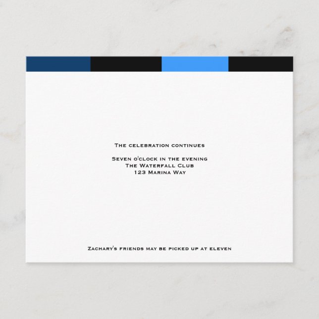 Zachary Royal Navy Blue Reception Card (Front)